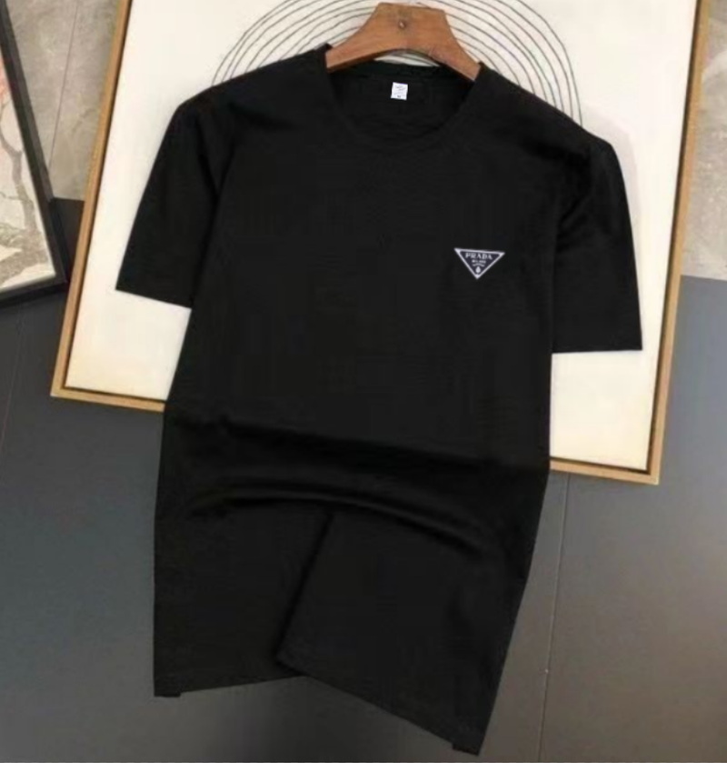 Prada Cotton Triangle Logo T-shirt