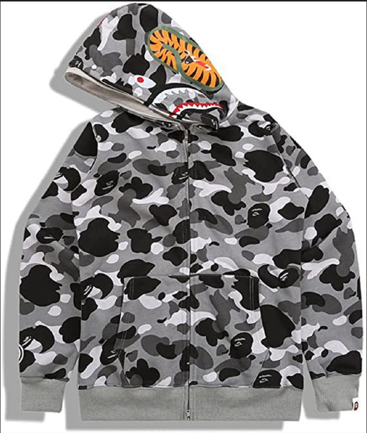 Color Camo Shark Full Zip Hoodie